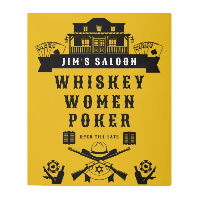 Impresión En Metal Wild West Americana Poker (Anverso)