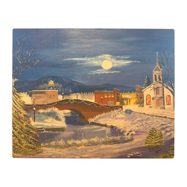 Impresión En Metal Winter Village, por Gary Poling (Anverso)