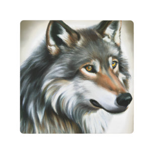 Impresión En Metal Wolf Painting