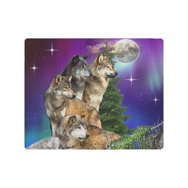 Impresión En Metal Wolf y Moon (Anverso)