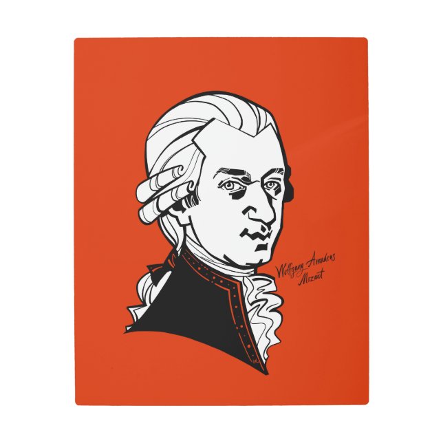 Impresión En Metal Wolfgang Amadeus Mozart (Anverso)