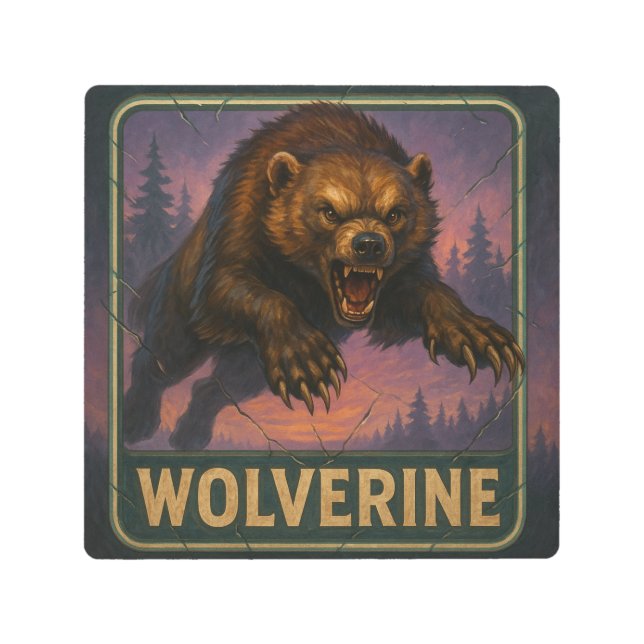 Impresión En Metal Wolverine Sign (Anverso)