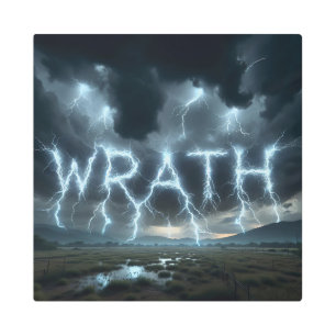 Impresión En Metal Wrath Lightning Over Field