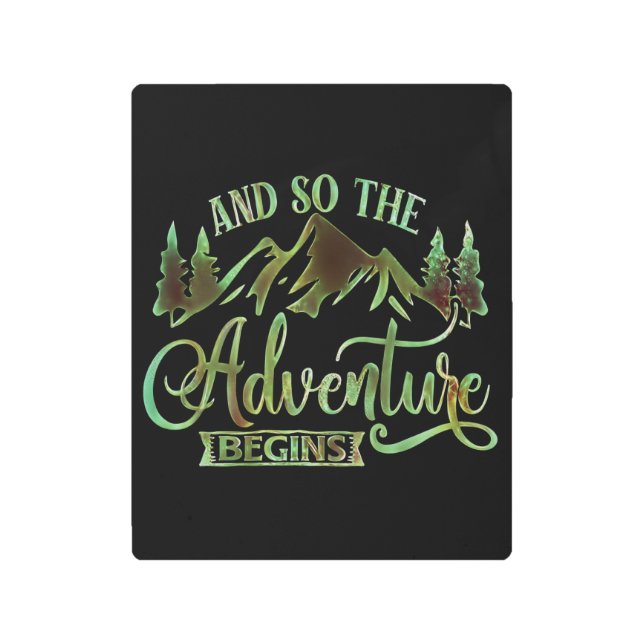 Impresión En Metal Y así empieza la aventura, divertido aventurero (Anverso)