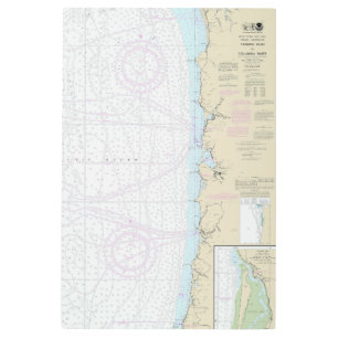 Impresión En Metal Yaquina se dirige a la tabla náutica del río Colum