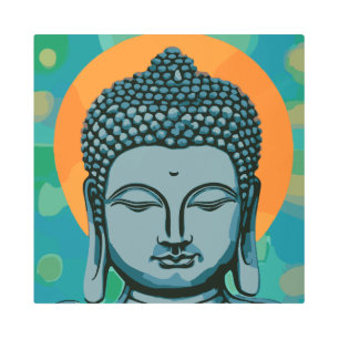 Impresión En Metal Zen Buddha Head