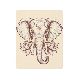 Impresión En Metal Zen Elephant Metal Print