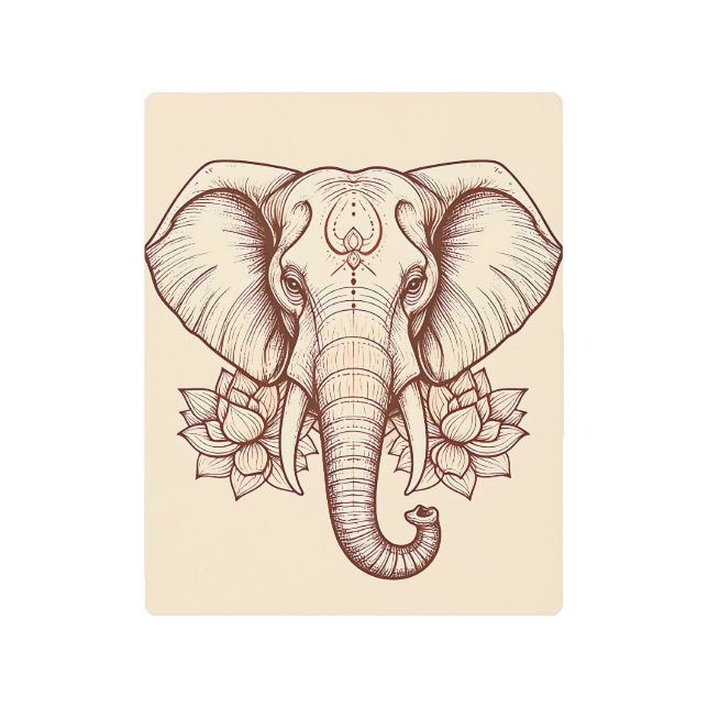 Impresión En Metal Zen Elephant Metal Print (Anverso)