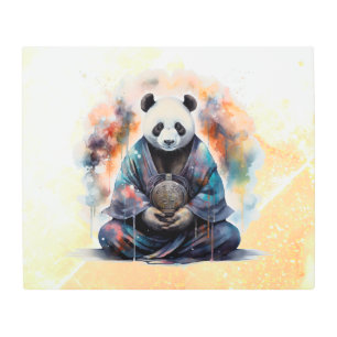 Impresión En Metal *~* Zen Fantasy SC5 Panda Bear Rainbow