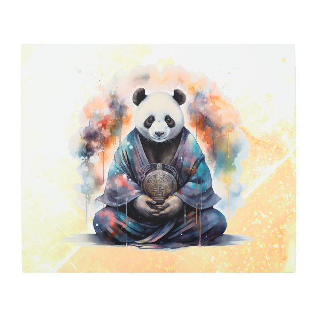 Impresión En Metal *~* Zen Fantasy SC5 Panda Bear Rainbow (Anverso)