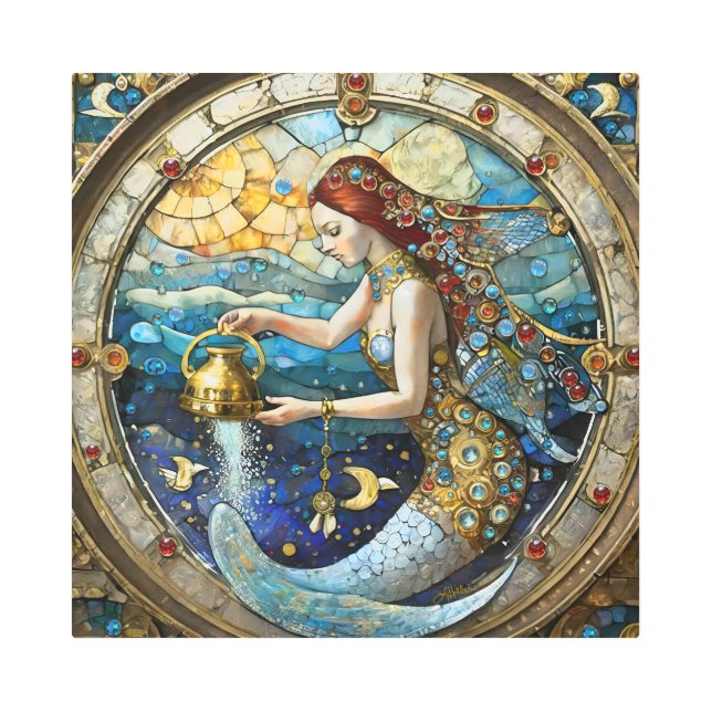 Impresión En Metal Zodiac - Aquarius La Sirenita Del Alumno (Anverso)