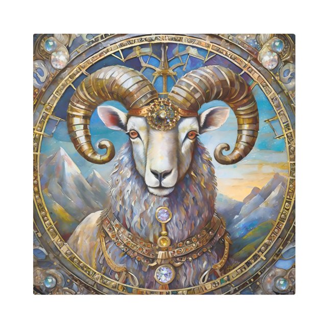 Impresión En Metal Zodiaco - Aries The Ram (Anverso)
