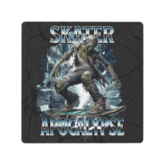 IMPRESIÓN EN METAL ZOMBIE SKATER APOCALYPSE