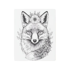 Impresión En Metal Zorro Celestial Estampa de Metal