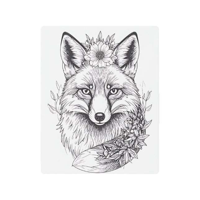 Impresión En Metal Zorro Celestial Estampa de Metal (Anverso)