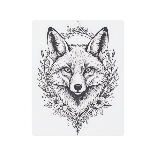 Impresión En Metal Zorro Celestial Estampa de Metal (Anverso)