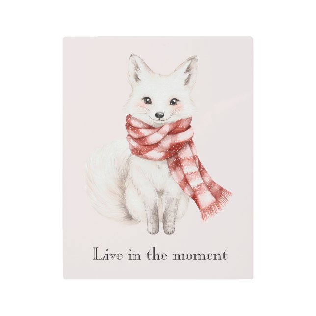 Impresión En Metal Zorro morrón blanco rosado Rubor (Anverso)