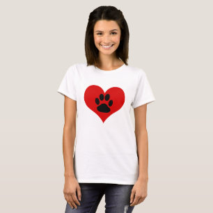Impresión en mi corazón - la camiseta de la pata