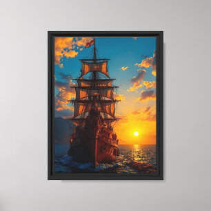 Impresión en pared de lona de barco pirata de pues