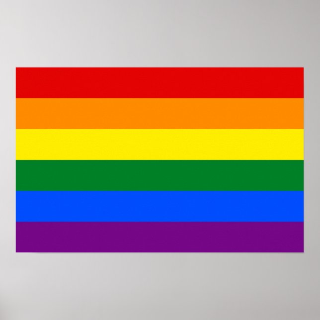 Impresión enmarcada con bandera arcoiris LGBT (Frente)