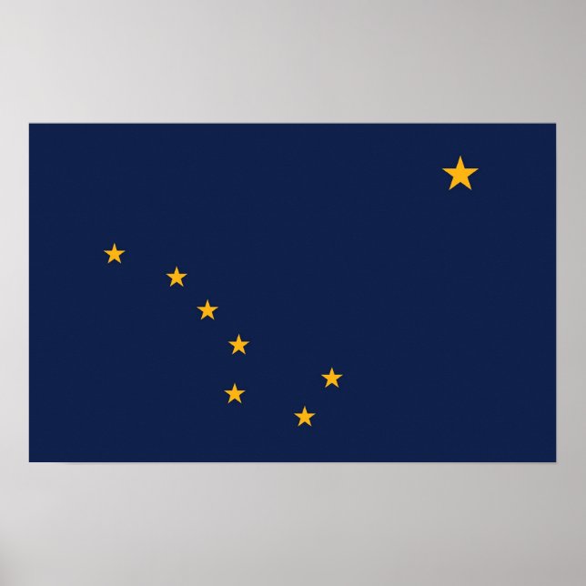 Impresión enmarcada con bandera de Alaska, EE.UU. (Frente)