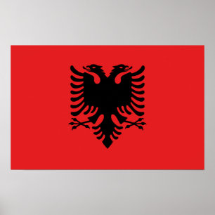 Impresión enmarcada con bandera de Albania