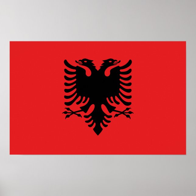 Impresión enmarcada con bandera de Albania (Frente)