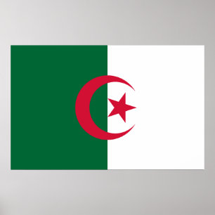 Impresión enmarcada con bandera de Argelia