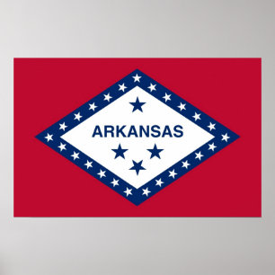 Impresión enmarcada con Bandera de Arkansas, EE.UU