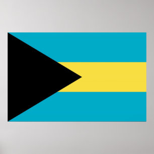 Impresión enmarcada con bandera de Bahamas