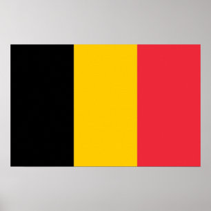 Impresión enmarcada con bandera de Bélgica