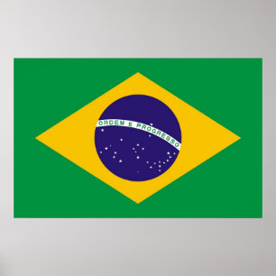 Impresión enmarcada con bandera de Brasil