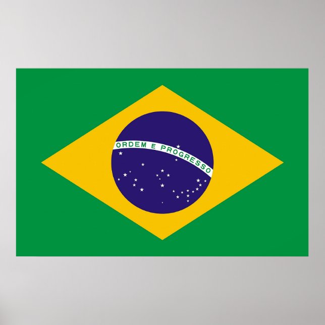 Impresión enmarcada con bandera de Brasil (Frente)