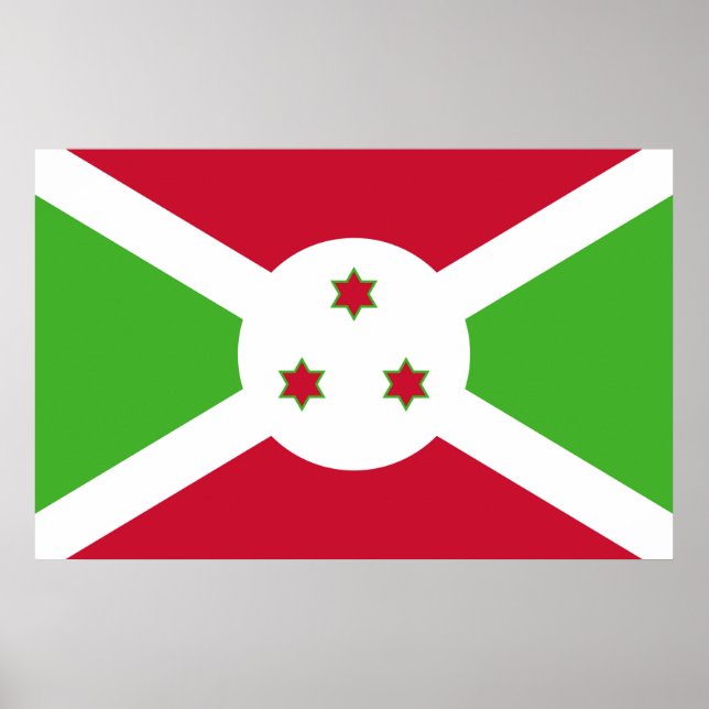 Impresión enmarcada con bandera de Burundi (Frente)