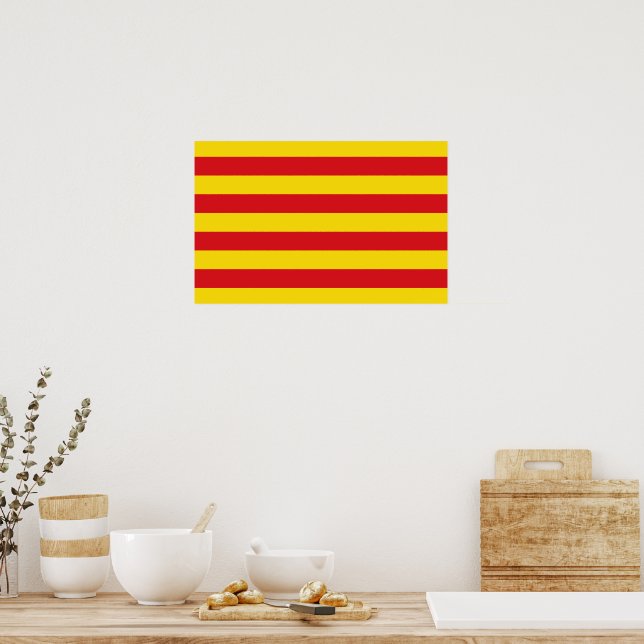 Impresión enmarcada con bandera de Cataluña (Cocina)