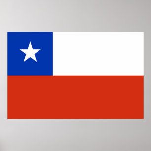 Impresión enmarcada con bandera de Chile
