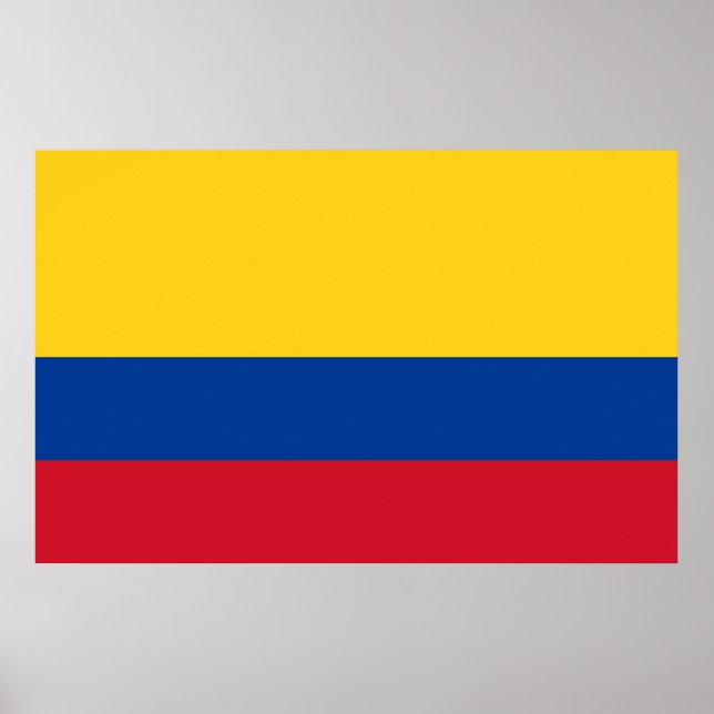 Impresión enmarcada con bandera de Colombia (Frente)