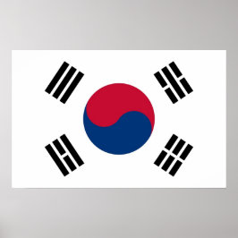 Impresión enmarcada con bandera de Corea del Sur
