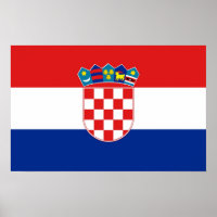 Impresión enmarcada con bandera de Croacia