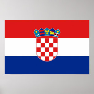 Impresión enmarcada con bandera de Croacia