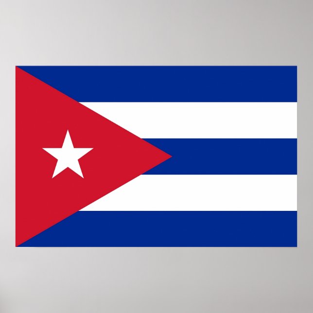 Impresión enmarcada con bandera de Cuba (Frente)