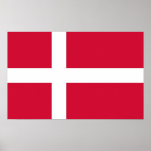 Impresión enmarcada con bandera de Dinamarca