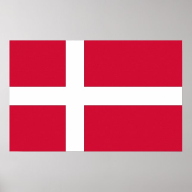 Impresión enmarcada con bandera de Dinamarca (Frente)