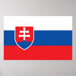 Impresión enmarcada con bandera de Eslovaquia