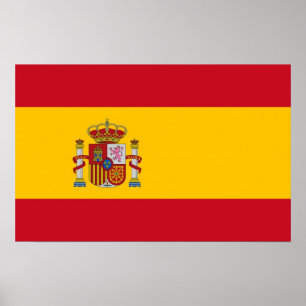 Impresión enmarcada con bandera de España