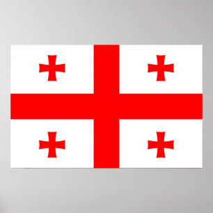 Impresión enmarcada con bandera de Georgia