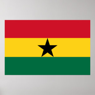 Impresión enmarcada con bandera de Ghana