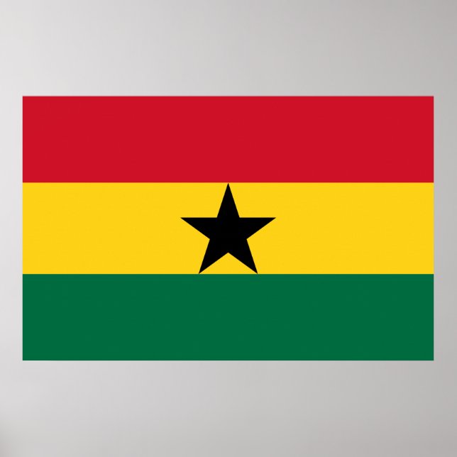 Impresión enmarcada con bandera de Ghana (Frente)