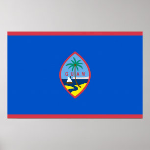 Impresión enmarcada con bandera de Guam, EE.UU.