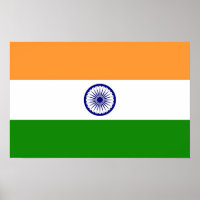 Impresión enmarcada con bandera de India